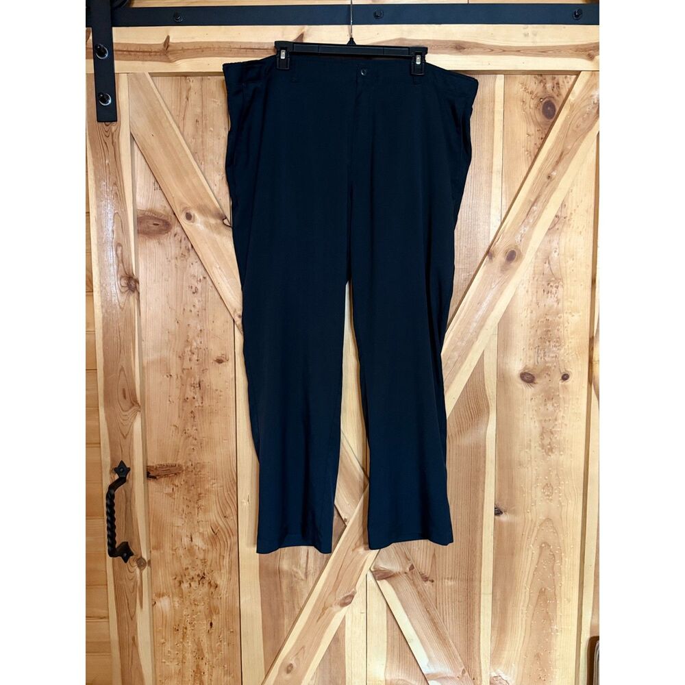 Pro Tour Mens 42x30 Black Stretch Golf Pants Flat Front Performance Trousers